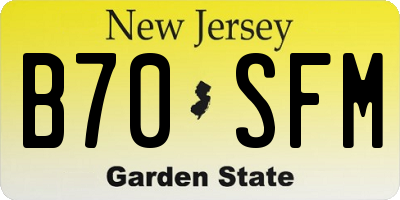 NJ license plate B70SFM