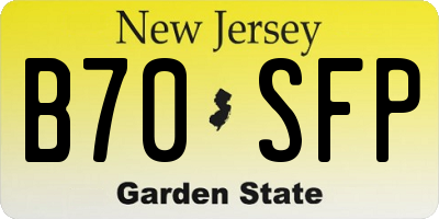 NJ license plate B70SFP