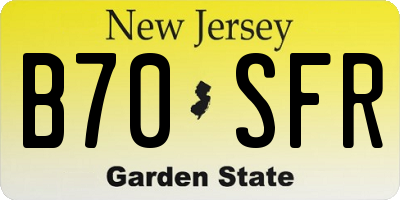 NJ license plate B70SFR