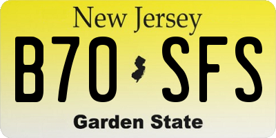 NJ license plate B70SFS