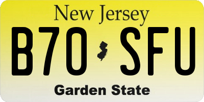 NJ license plate B70SFU