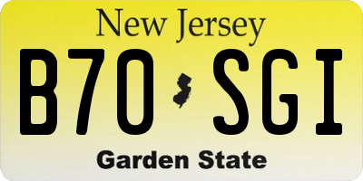 NJ license plate B70SGI