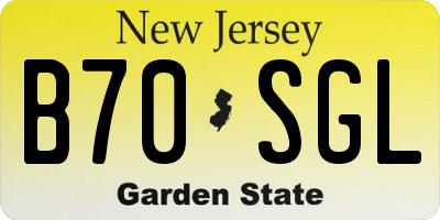NJ license plate B70SGL