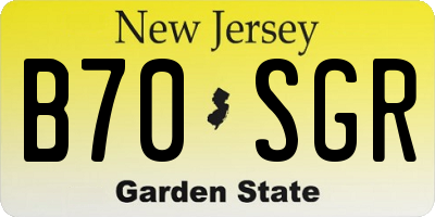 NJ license plate B70SGR