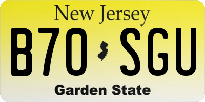 NJ license plate B70SGU