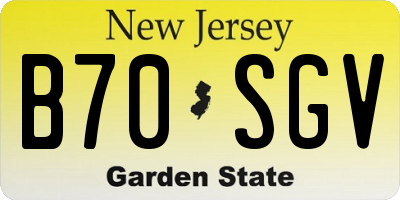 NJ license plate B70SGV