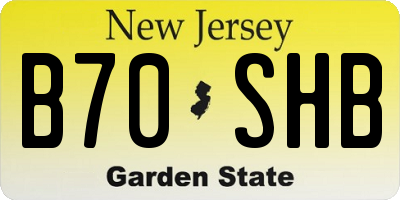 NJ license plate B70SHB