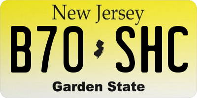 NJ license plate B70SHC