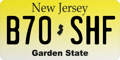 NJ license plate B70SHF