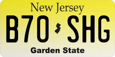 NJ license plate B70SHG
