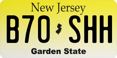 NJ license plate B70SHH