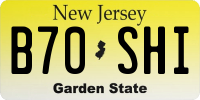 NJ license plate B70SHI