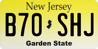 NJ license plate B70SHJ