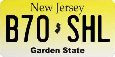 NJ license plate B70SHL