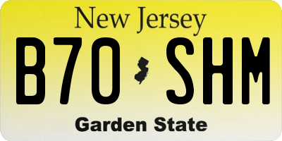NJ license plate B70SHM