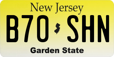 NJ license plate B70SHN