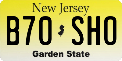 NJ license plate B70SHO