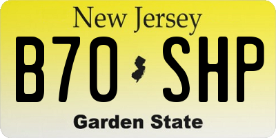 NJ license plate B70SHP
