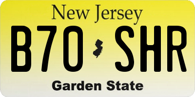 NJ license plate B70SHR
