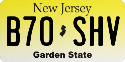 NJ license plate B70SHV