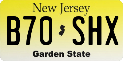 NJ license plate B70SHX