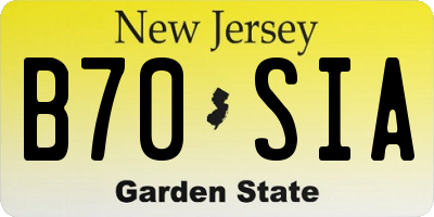 NJ license plate B70SIA