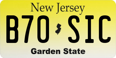NJ license plate B70SIC