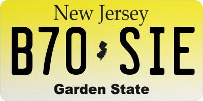 NJ license plate B70SIE