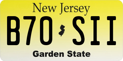 NJ license plate B70SII