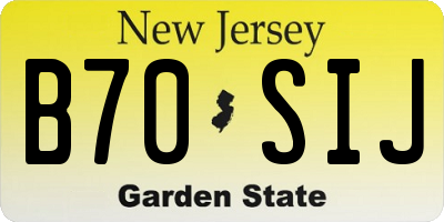 NJ license plate B70SIJ