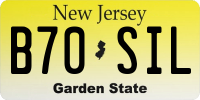 NJ license plate B70SIL