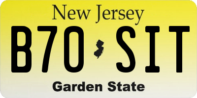 NJ license plate B70SIT