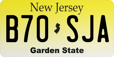 NJ license plate B70SJA