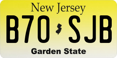 NJ license plate B70SJB