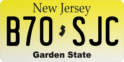NJ license plate B70SJC