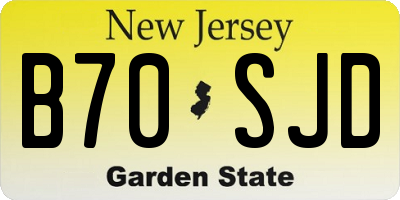 NJ license plate B70SJD