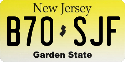 NJ license plate B70SJF