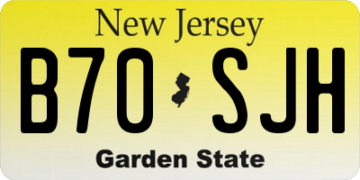 NJ license plate B70SJH