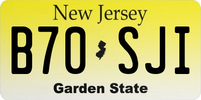 NJ license plate B70SJI