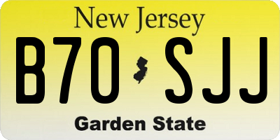 NJ license plate B70SJJ