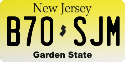 NJ license plate B70SJM