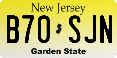 NJ license plate B70SJN
