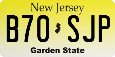 NJ license plate B70SJP