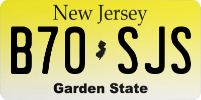 NJ license plate B70SJS