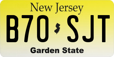 NJ license plate B70SJT