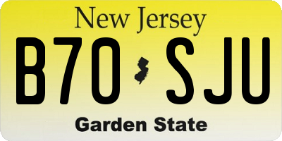 NJ license plate B70SJU
