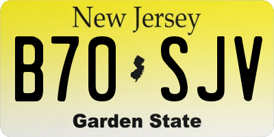 NJ license plate B70SJV