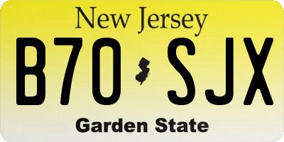 NJ license plate B70SJX
