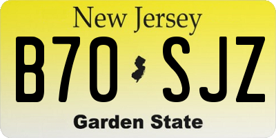 NJ license plate B70SJZ