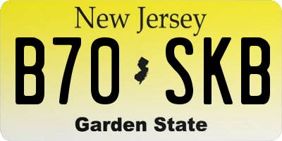 NJ license plate B70SKB